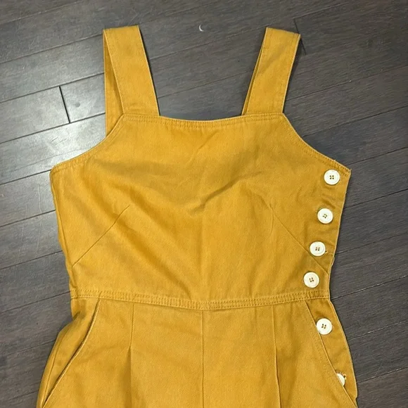 ASOS Mustard Yellow Overalls with Button Accent Women’s 6 - Picture 2 of 11